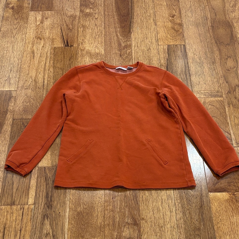Preswick & Moore Orange Long Sleeve Crewneck Sweatshirt